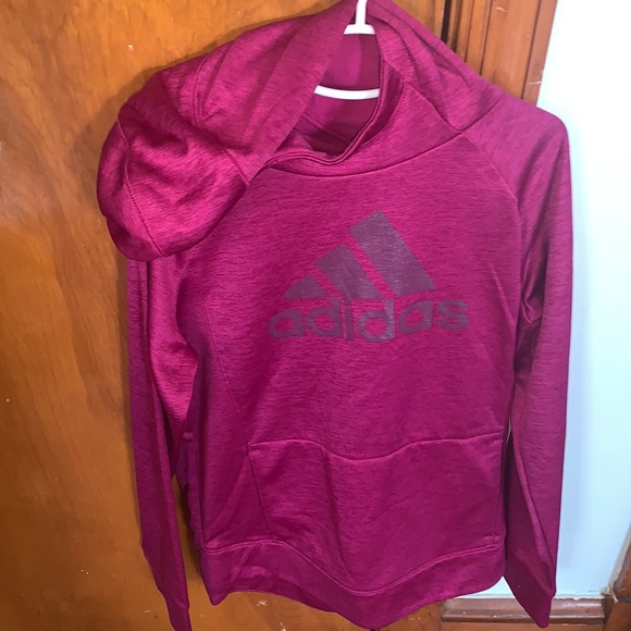 Girls Adidas magenta hoodie size 8-10 - Picture 1 of 4